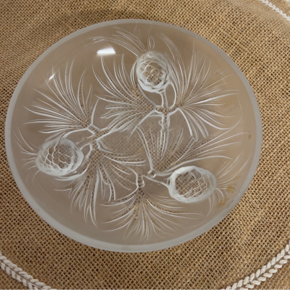 Antique Verlys French Art Glass Bowl Circa 1920's - Pineapple Design